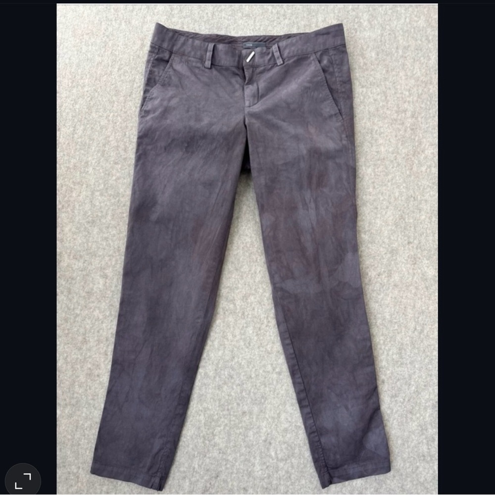 Vince Slim Tailored Trousers Purple Wash Stretch Twill Full Length Womens 6